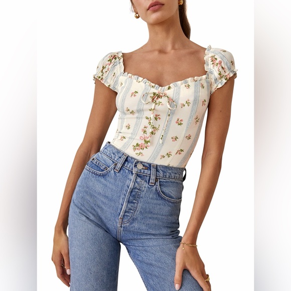 Reformation Tops - Reformation Ogden Floral Top